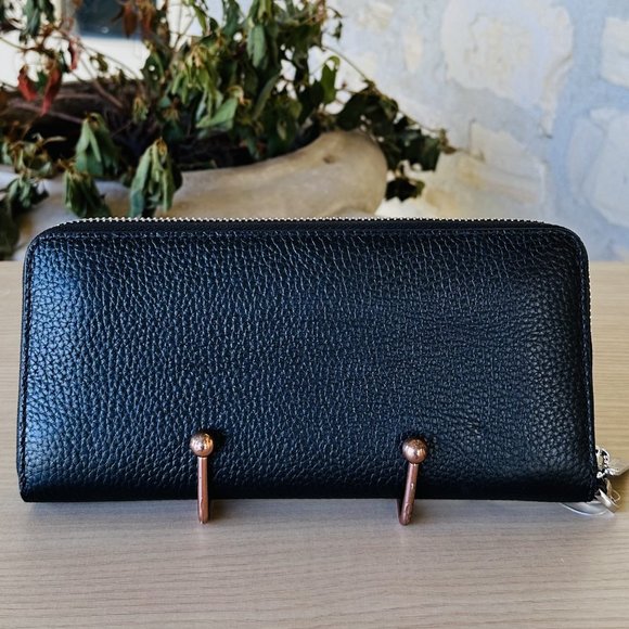 Michael Kors Mina LARGE Chain Shoulder/ Continental Wallet Leather Black NWT - Picture 12 of 14